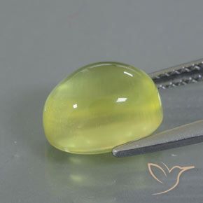 Prehnite Luz amarela Natural 3.64ct, oval, Transparente/Translúcido