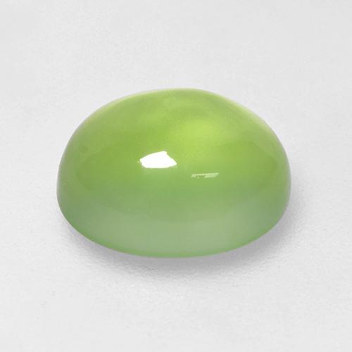 Prehnita verde natural 3,53ct, corte oval, transparente