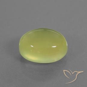 Prehnite Amarelo Esverdeado Claro Natural 4.31ct, oval, Transparente/Translúcido