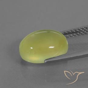 Prehnite Amarelo Esverdeado Claro Natural 4.31ct, oval, Transparente/Translúcido