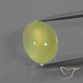 3.74ct Natural Amarelo Esverdeado Claro Prehnite, oval, Transparente/Translúcido