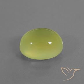 Prehnite Amarelo Esverdeado Claro Natural 3.74ct, oval, Transparente/Translúcido