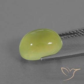 Prehnite Amarelo Esverdeado Claro Natural 3.74ct, oval, Transparente/Translúcido
