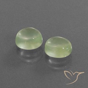 Pedras preciosas de Prehnite Amarelo verde natural de 3.36 ct, oval, Transparente