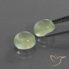 Pedras preciosas de Prehnite Amarelo verde natural de 3.36 ct, oval, Transparente
