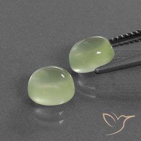 Pedras preciosas de Prehnite Verde pálido natural de 4.00 ct, oval, Transparente