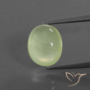 3.62ct Natural Verde limão Prehnite, oval, Transparente/Translúcido