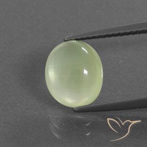 2.95ct Natural Verde acinzentado Prehnite, oval, Transparente/Translúcido
