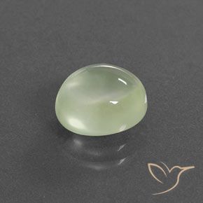 Prehnite Verde oliva Natural 3.29ct, oval, Transparente/Translúcido
