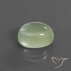 Prehnite Pêra Pêra Verde Natural 4.00ct, oval, Transparente/Translúcido