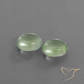 Pedras preciosas de Prehnite Verde amarelado natural de 4.16 ct, oval, Transparente