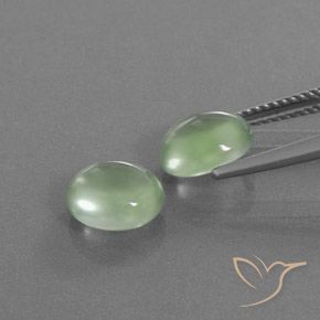 Pedras preciosas de Prehnite Verde amarelado natural de 4.16 ct, oval, Transparente