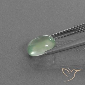 Prehnite Verde amarelado claro Natural 1.61ct, oval, Transparente