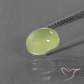 Prehnite Amarelo limão claro Natural 2.55ct, oval, Transparente/Translúcido