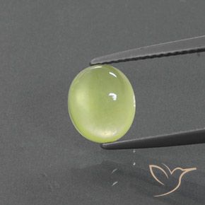 2.00ct Natural Luz amarela Prehnite, oval, Transparente/Translúcido