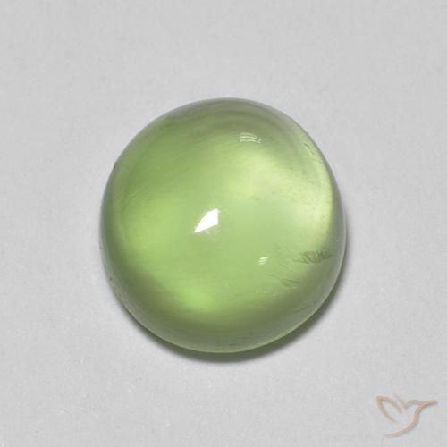Prehnita verde natural 2,08ct, corte oval, transparente