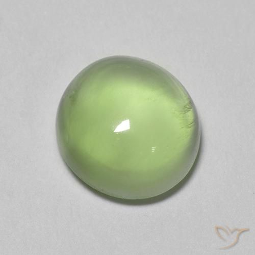 Prehnita verde natural 2,08ct, corte oval, transparente