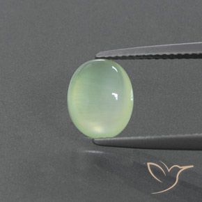 2.21ct Natural Verde Pêra Claro Prehnite, oval, Transparente/Translúcido