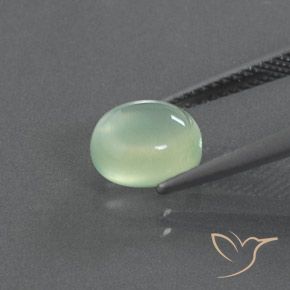 Prehnite Verde Pêra Claro Natural 2.21ct, oval, Transparente/Translúcido