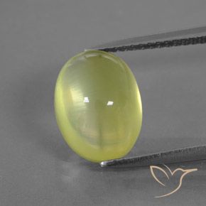 5.05ct Natural Luz amarela Prehnite, oval, Transparente/Translúcido