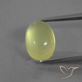 3.47ct Natural Amarelo Esverdeado Claro Prehnite, oval, Transparente/Translúcido