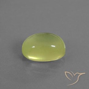 Prehnite Amarelo Esverdeado Claro Natural 3.47ct, oval, Transparente/Translúcido