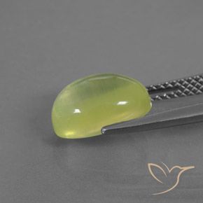 Prehnite Amarelo Esverdeado Claro Natural 3.47ct, oval, Transparente/Translúcido