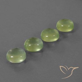 Pedras preciosas de Prehnite Verde limão natural de 6.98 ct, oval, Transparente
