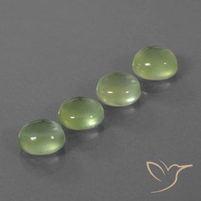 Pedras preciosas de Prehnite Verde limão natural de 6.38 ct, oval, Transparente