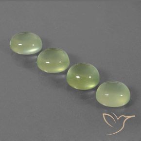 Pedras preciosas de Prehnite Verde médio natural de 10.32 ct, oval, Transparente