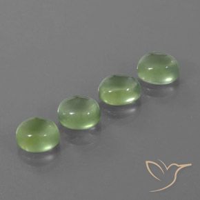 Pedras preciosas de Prehnite Amarelo verde natural de 8.53 ct, oval, Transparente