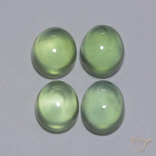 6.16ctw Natural Amarelo verde Prehnite, oval, Transparente