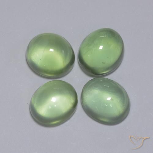 Pedras preciosas de Prehnite Amarelo verde natural de 6.16 ct, oval, Transparente