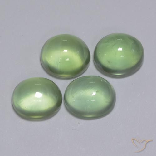 Pedras preciosas de Prehnite Amarelo verde natural de 6.16 ct, oval, Transparente
