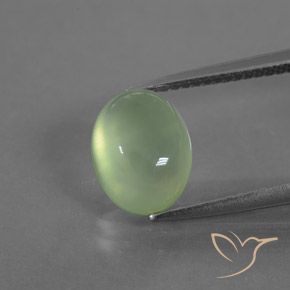3.45ct Natural Pêra Pêra Verde Prehnite, oval, Transparente/Translúcido