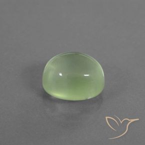 Prehnite Pêra Pêra Verde Natural 3.45ct, oval, Transparente/Translúcido