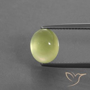 3.66ct Natural Luz amarela Prehnite, oval, Transparente/Translúcido