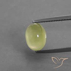 3.39ct Natural Luz amarela Prehnite, oval, Transparente/Translúcido