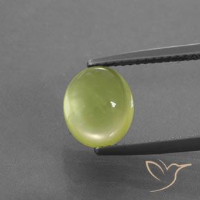 3.51ct Natural Amarelo limão claro Prehnite, oval, Transparente/Translúcido