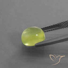 Prehnite Amarelo limão claro Natural 3.51ct, oval, Transparente/Translúcido