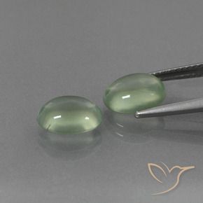 Pedras preciosas de Prehnite Verde médio natural de 4.18 ct, oval, Transparente