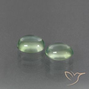 Pedras preciosas de Prehnite Luz verde natural de 2.85 ct, oval, Transparente