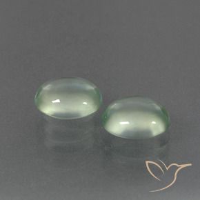 Pedras preciosas de Prehnite verde quente natural de 3.27 ct, oval, Transparente