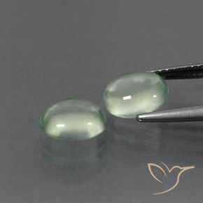 Pedras preciosas de Prehnite verde quente natural de 3.27 ct, oval, Transparente