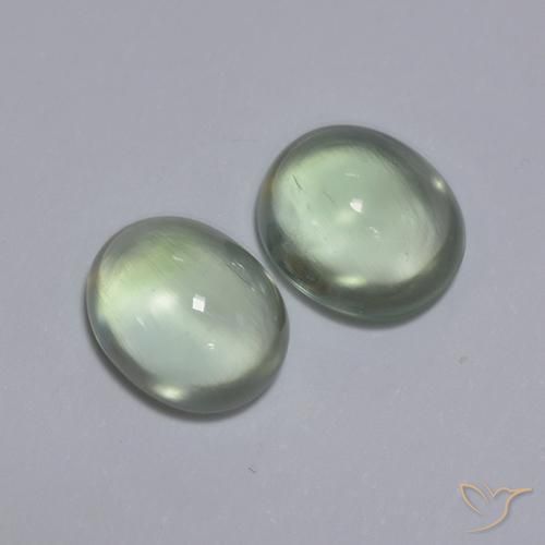 Pedras preciosas de Prehnite Verde muito claro natural de 3.56 ct, oval, Transparente