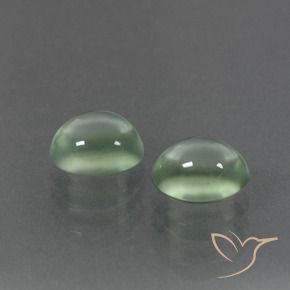 Pedras preciosas de Prehnite Luz verde natural de 3.47 ct, oval, Transparente