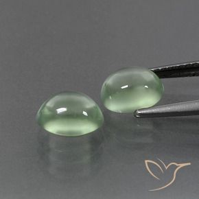 Pedras preciosas de Prehnite Luz verde natural de 3.47 ct, oval, Transparente