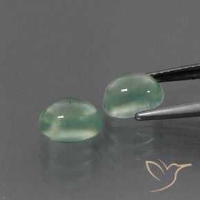 Pedras preciosas de Prehnite Verde Menta Claro natural de 3.18 ct, oval, Transparente