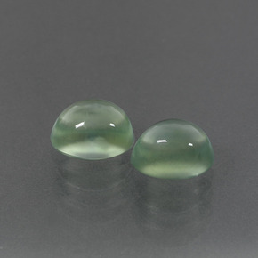 Pedras preciosas de prehnita verde natural de 3,35 ct, corte oval, transparente