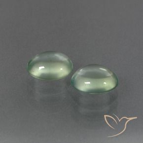 Pedras preciosas de Prehnite Luz verde natural de 3.11 ct, oval, Transparente